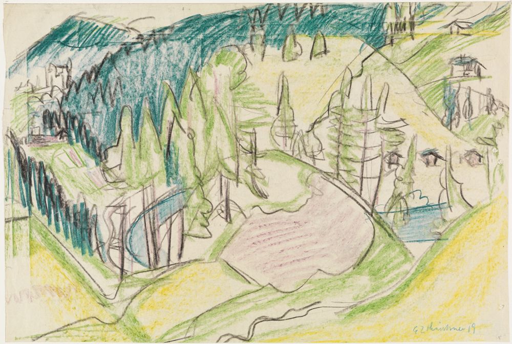 Ernst Ludwig Kirchner - Berglandschaft mit Tannen