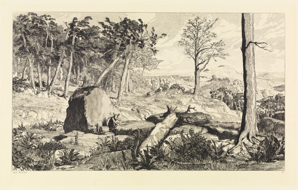 Max Klinger - Simplicius in der Wald-Einöde (Intermezzi, Opus IV, Blatt 10)