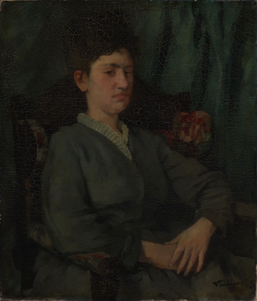 Wilhelm Trübner - Bildnis einer Dame im Lehnsessel