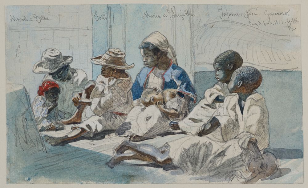 Ferdinand Keller - Studie von acht schwarzen Kindern in Brasilien