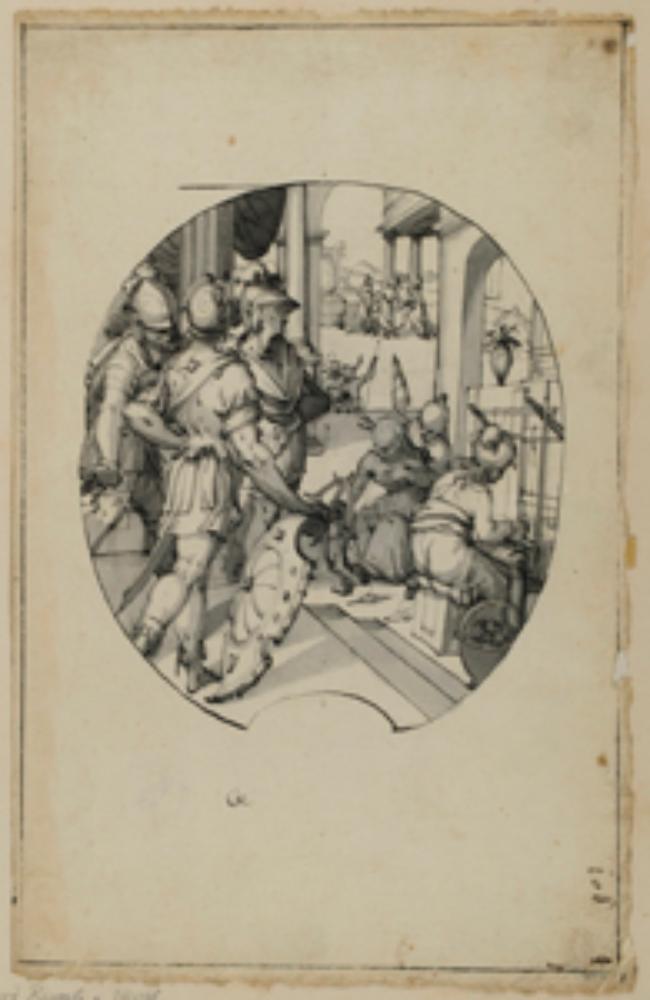 Gotthard Ringgli - Entwurf für ein Mittelbild mit Penelope und den Freiern