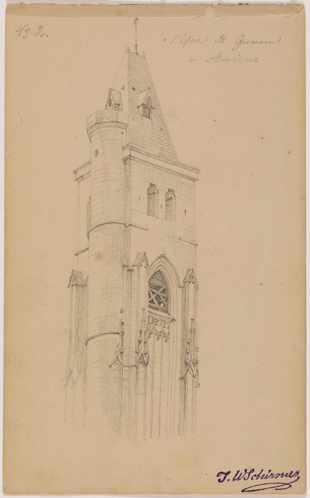 Johann Wilhelm Schirmer - LEglise St. Germain à Amiens, fol. 2