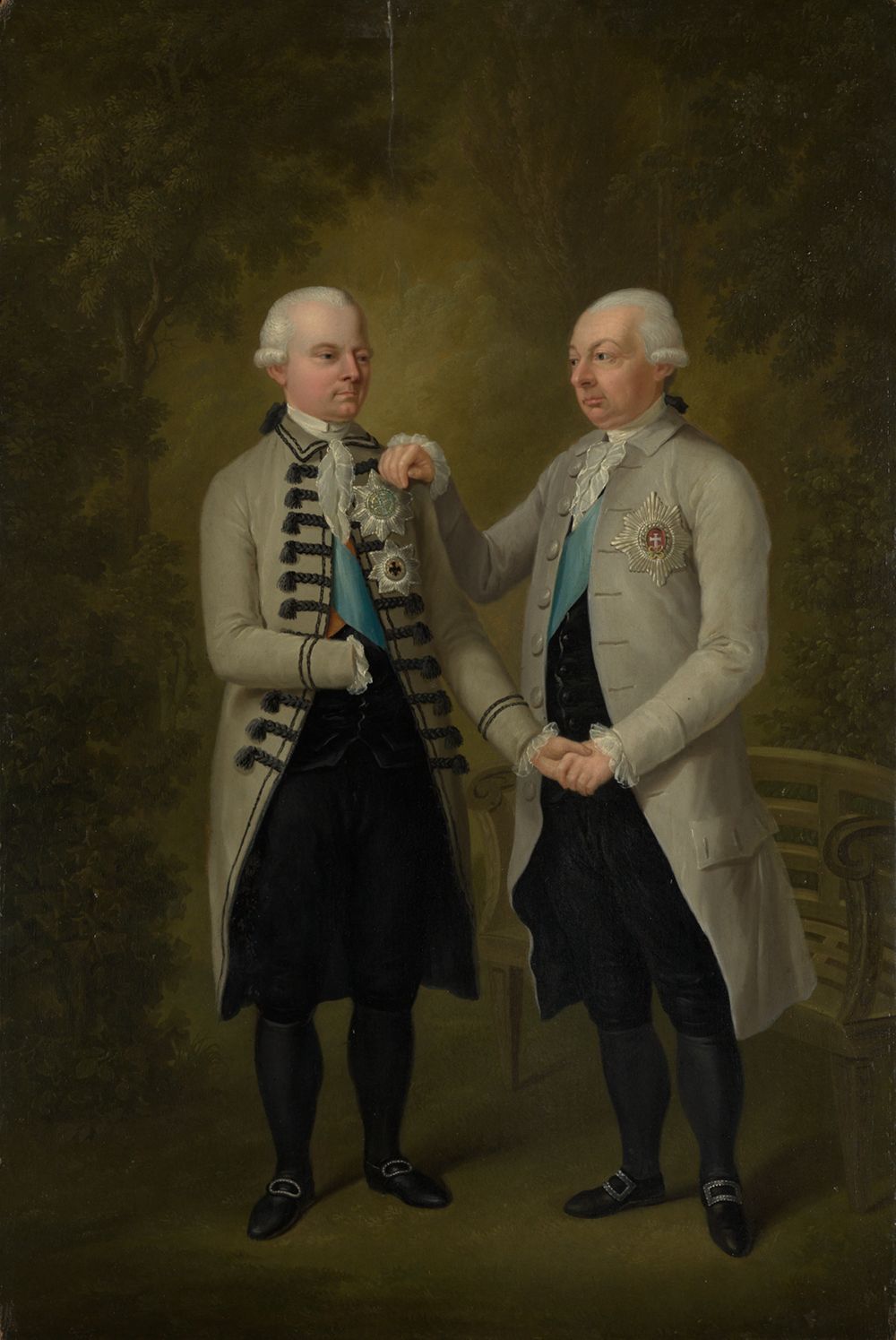 Heinrich Freudweiler - Markgraf Carl Friedrich von Baden und Erbprinz Carl Ludwig in Trauer über den Tod Caroline Luises