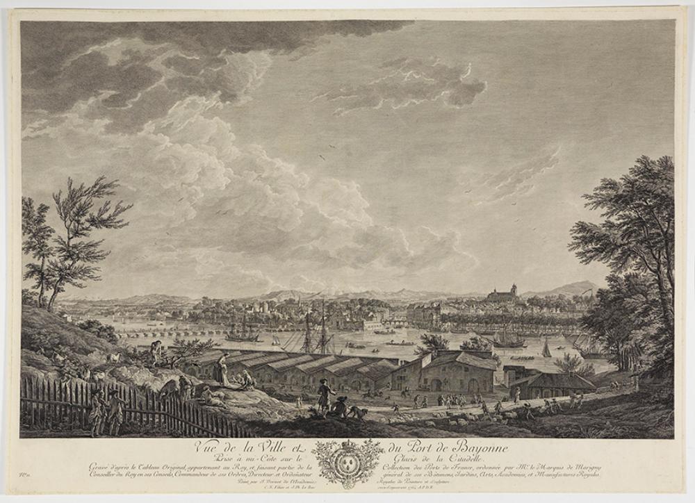 Jacques-Philippe Lebas - Vue de la Ville et du Port de Bayonne