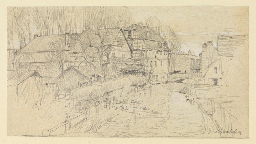 Gustav Schönleber - Die Appenmühle bei Karlsruhe