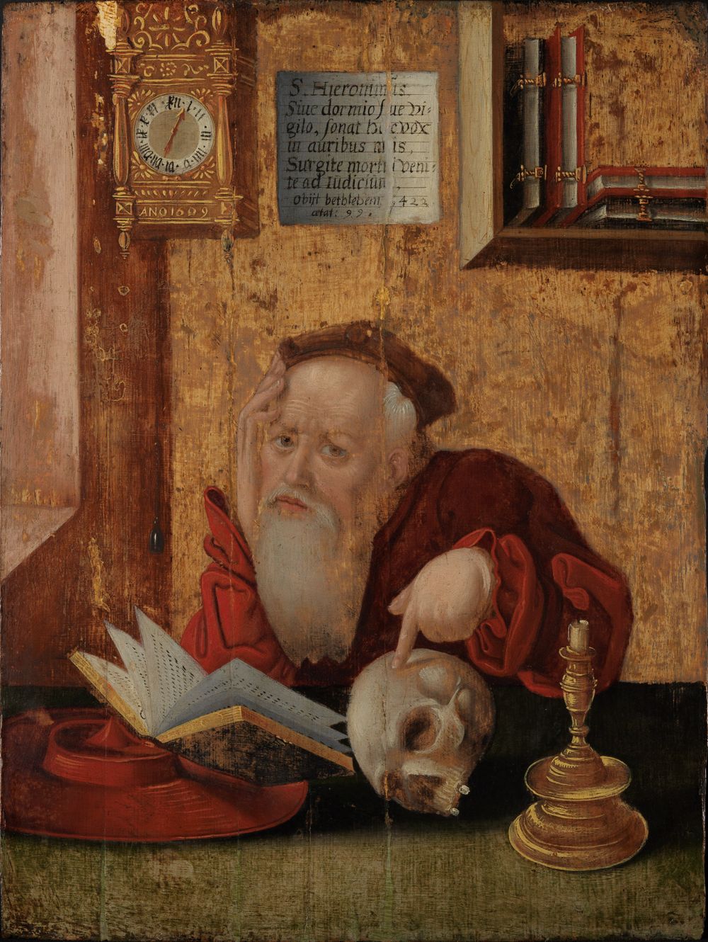 Der Heilige Hieronymus mit Buch und Totenschädel