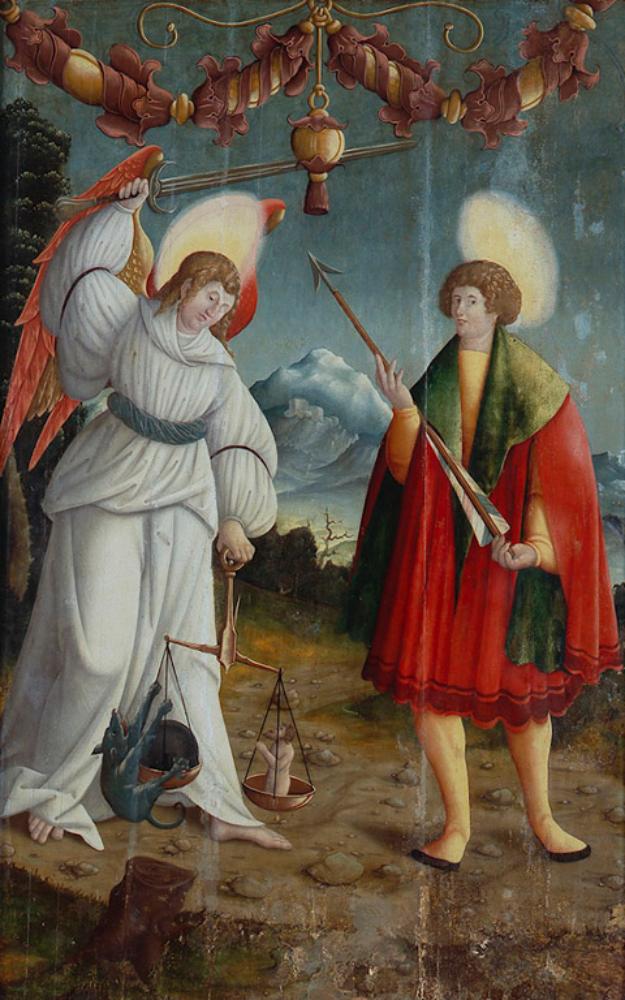 Oberschwäbischer Meister - Der Heilige Michael als Seelenwäger und der Heilige Sebastian
