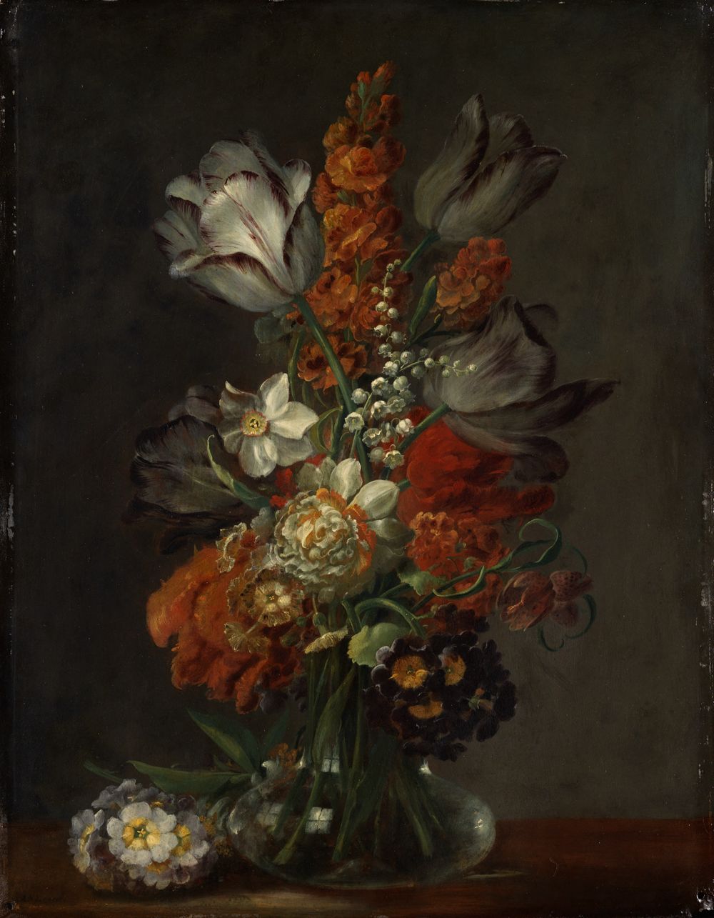 August Wilhelm Sievert - Blumenstillleben in einer Glasvase