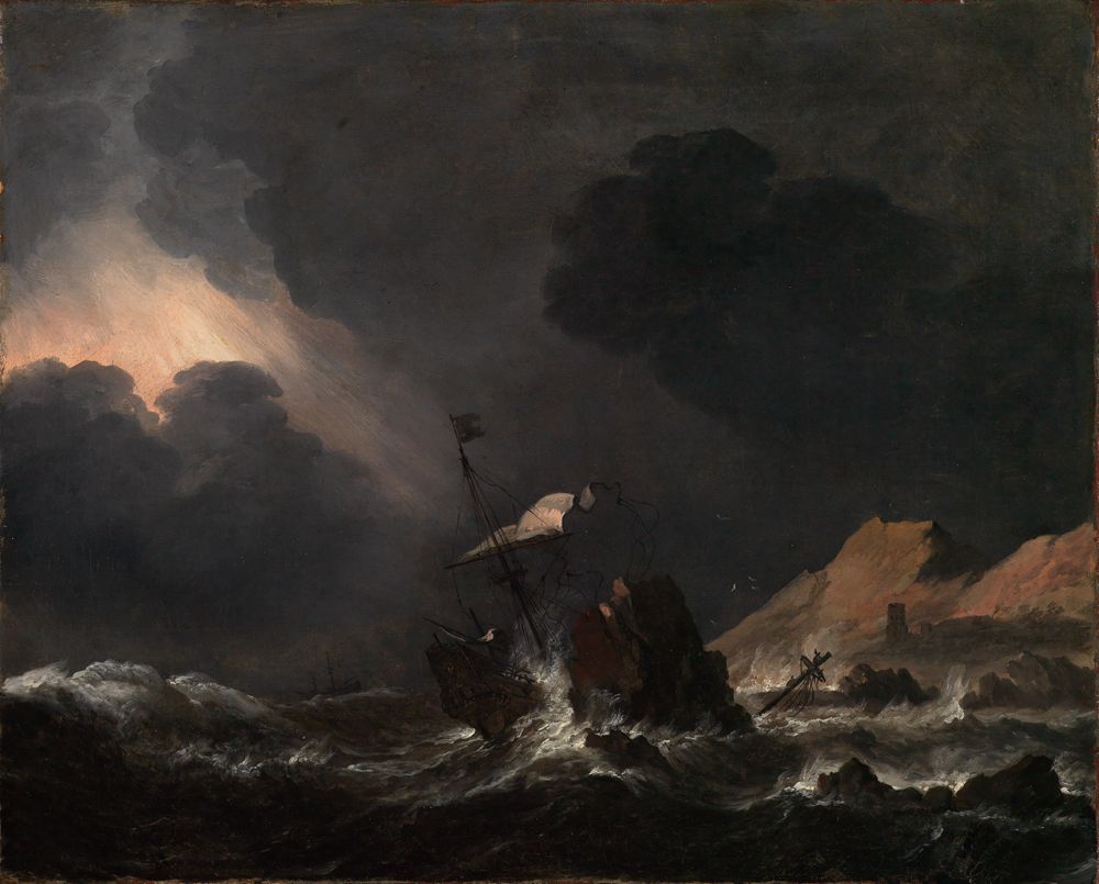 Jan Theunisz. Blanckerhoff - Seesturm mit strandendem Schiff