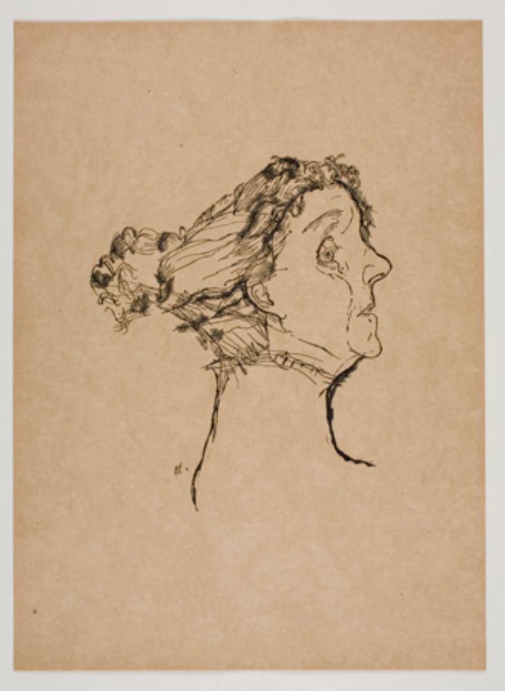 Oskar Kokoschka - Yvette Guilbert (Menschenköpfe, Blatt 6)