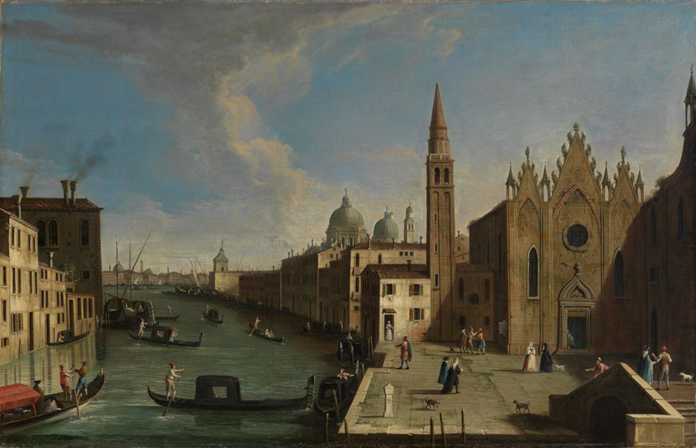 Canaletto (Nachahmer) - Blick auf den Canale Grande, von der Chiesa della Caritià bis zum Bacino di S.Marco