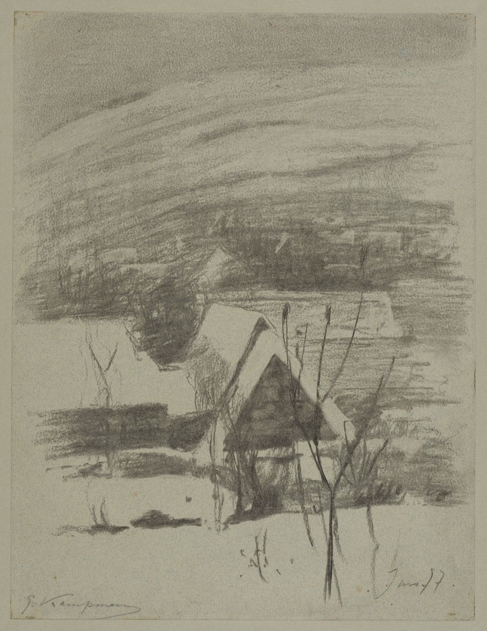 Gustav Kampmann - Dorf im Schnee