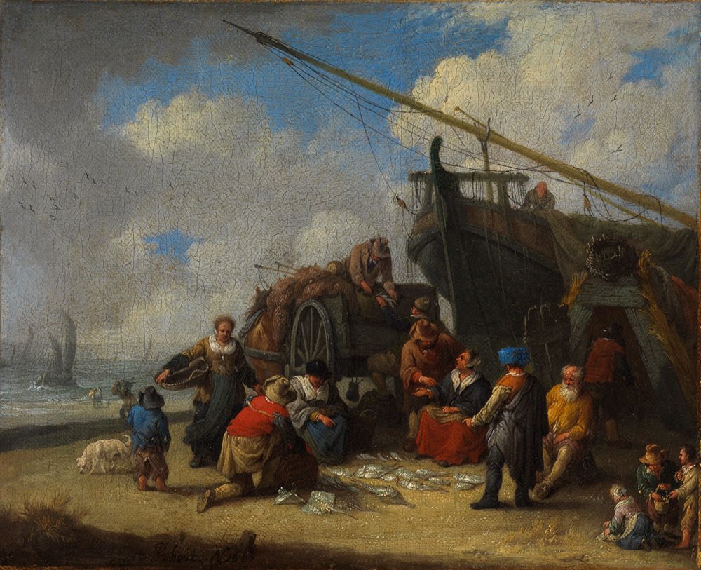 Peeter Bout - Fischmarkt am Strand