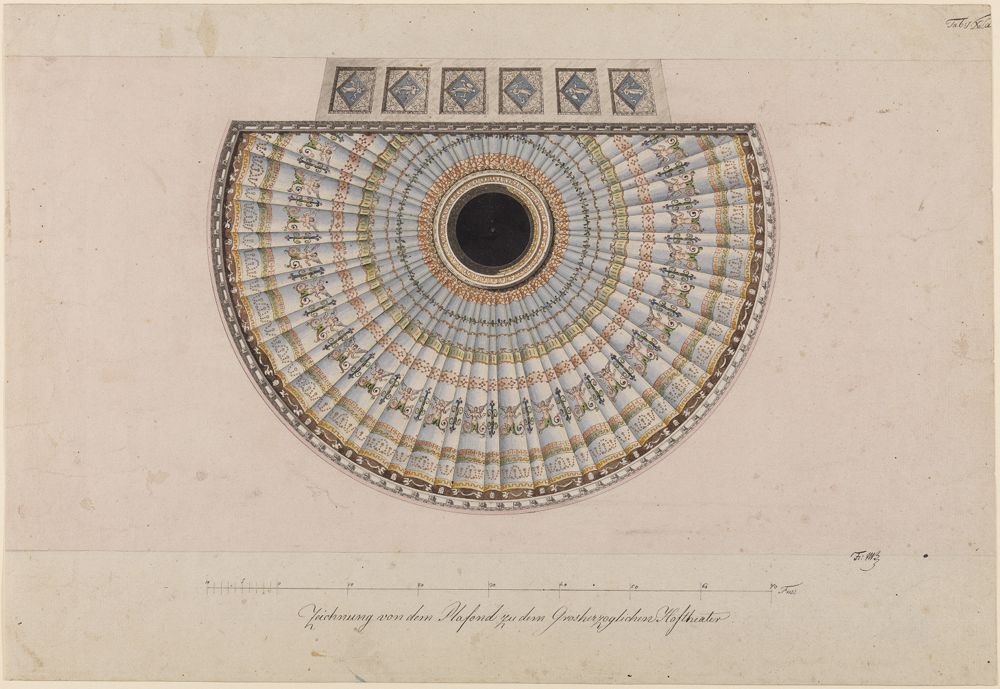 Friedrich Weinbrenner (1766) - Karlsruher Hoftheater, Deckenuntersicht