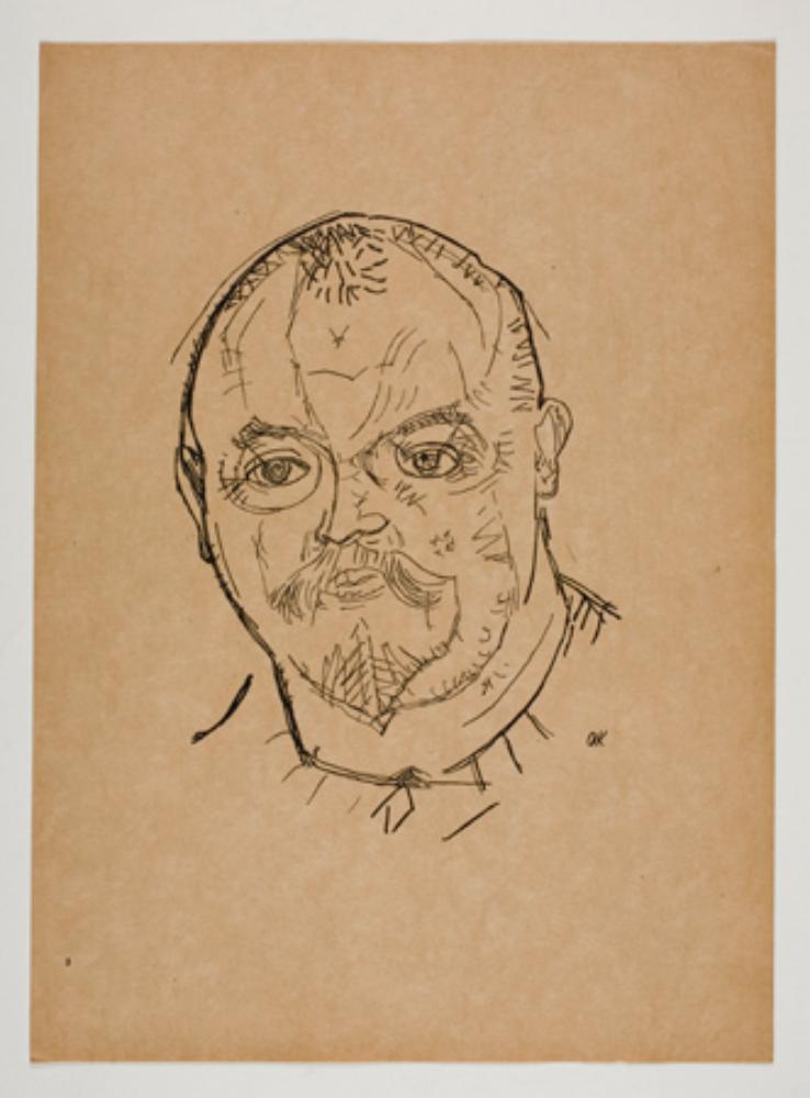 Oskar Kokoschka - Paul Scheerbart (Menschenköpfe, Blatt 3)