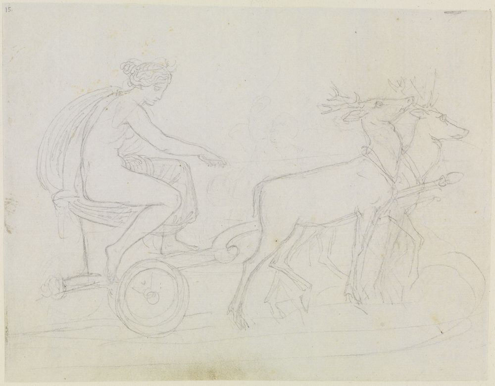 Moritz von Schwind - Artemis auf ihrem Hirschgespann