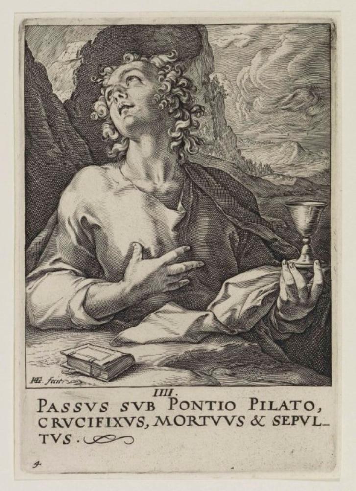 Hendrick Goltzius - Christus, die 12 Apostel mit Paulus; Blatt 4 (Johannes)