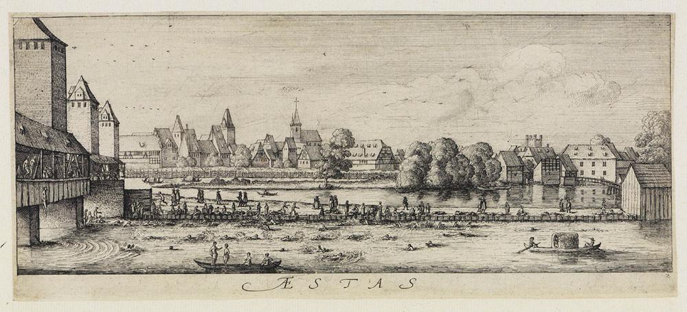 Wenzel Hollar - Sommer: Der Badeplatz