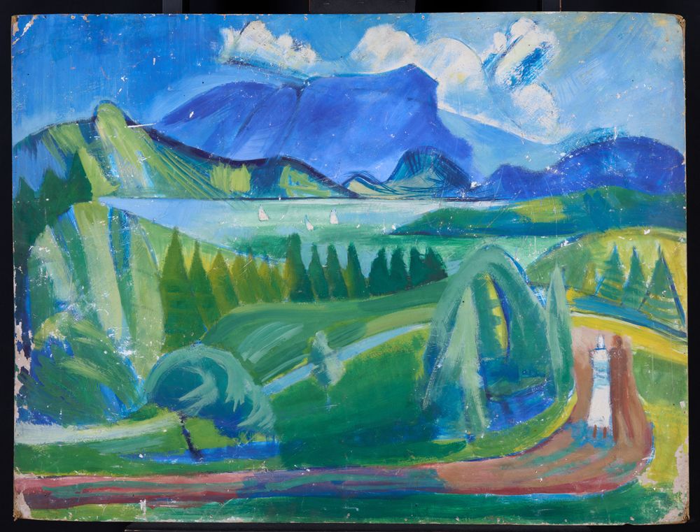 August Babberger - Paar in Landschaft mit See
