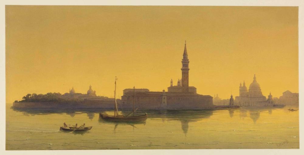 Franz Heinrich (1803) - Blick auf S. Giorgio Maggiore und S. Maria della Salute in Venedig