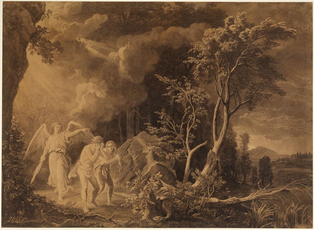 Johann Wilhelm Schirmer - Die Austreibung aus dem Paradies (1. Mose 3, 23-24)