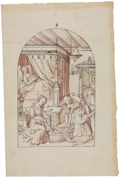 Tobias Müller (1629) - Entwurf für ein Mittelbild mit der Geburt Mariae