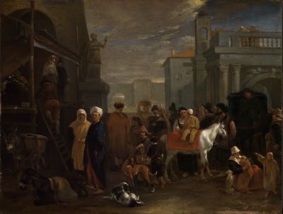 Hendrik Verschuring - Strassenszene in einer italienischer Stadt