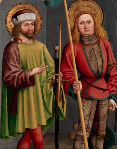 Bartholomäus Zeitblom - Die Heiligen Sebastian und Georg (?)