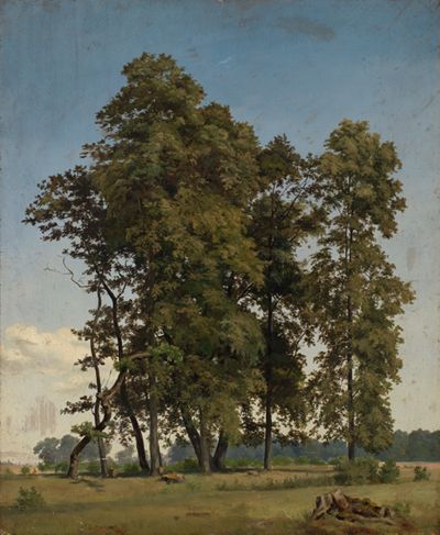 Max Wolf (1824) - Baumgruppe am Waldrand