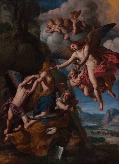 Alessandro Turchi (1578) - Die himmlische Speisung Maria Magdalenas