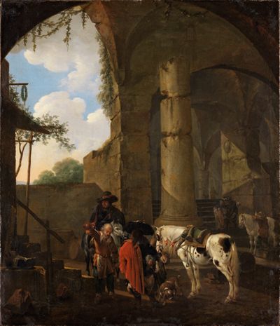 Joh. Heinrich Roos - Osteria in römischer Ruine