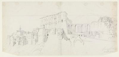 Heinrich Ludwig (1829) - Blick auf Genazzano mit Castel Colonna