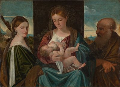 Schule von Bergamo(?) - Maria mit dem Kinde und den Heiligen Joseph und Katharina