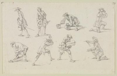 Georg Philipp Rugendas (1666) - Acht Soldaten (Bewegungsstudien)