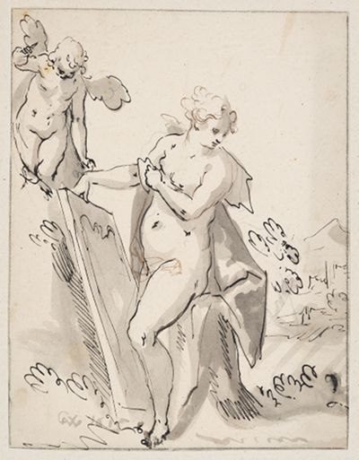 Gabriel Weyer - Allegorische Gestalt mit Putto