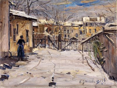 Hermann Goebel - Hof im Schnee