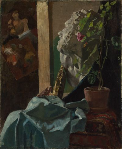 Christian Krohg - Stilleben mit Gipsbüste