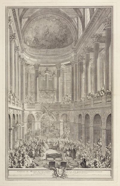 Charles Nicolas Cochin d. J. - Hochzeit der Königin Marie Thérèse in Versailles
