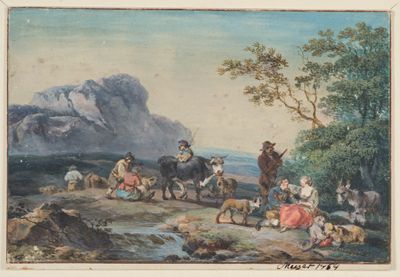 Georg Friedrich Meyer (1735) - Landschaft mit ruhenden Hirten