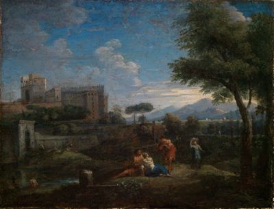 Jan Frans van Bloemen - Klassische Landschaft bei Rom mit Blick auf das Belvedere des Vatikans
