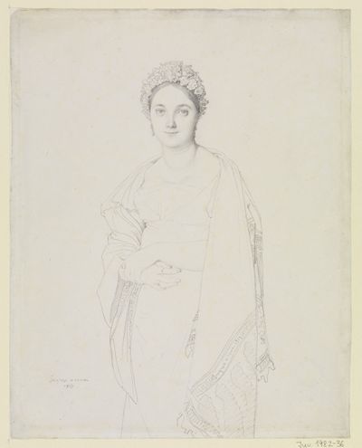 Jean Auguste Dominique Ingres - Adèle Maizony de Lauréal, in Dreiviertelfigur
