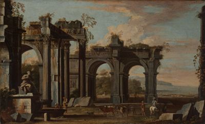 Alberto Carlieri - Küstenlandschaft mit römischen Ruinen