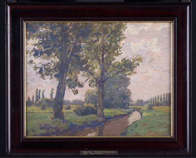 Wilhelm Nagel (1866) - Bachufer mit Pappeln