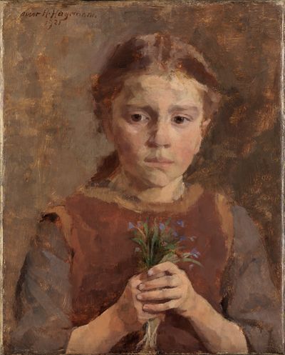 Oskar Hagemann - Mädchen mit Blumen