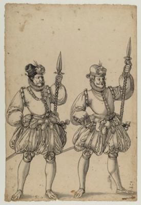 Bartholomäus Lingg (zugeschrieben) - Zwei Männer mit Spießen
