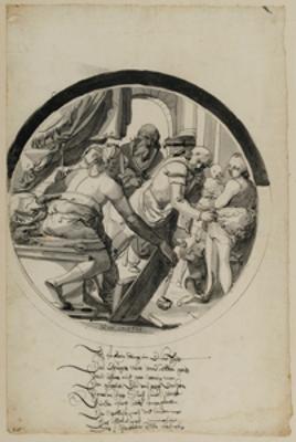 Niklaus von Riedt - Riss für Rundscheibe mit allegorischer Darstellung der Luxuria