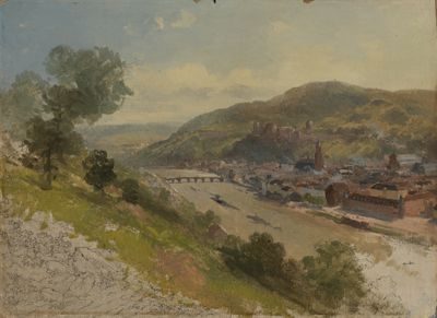 Theodor Verhas - Ansicht von Heidelberg mit der Alten Brücke