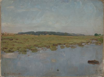 Victor Weishaupt - Flachlandschaft mit stehendem Wasser