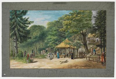 Johannes Stanislaus Schaffroth - Die Strohhütte beim Alten Schloss (Hohenbaden) in Baden-Baden