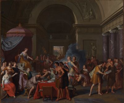 Gerard Hoet (1648) - Aeneas kommt zu Königin Dido
